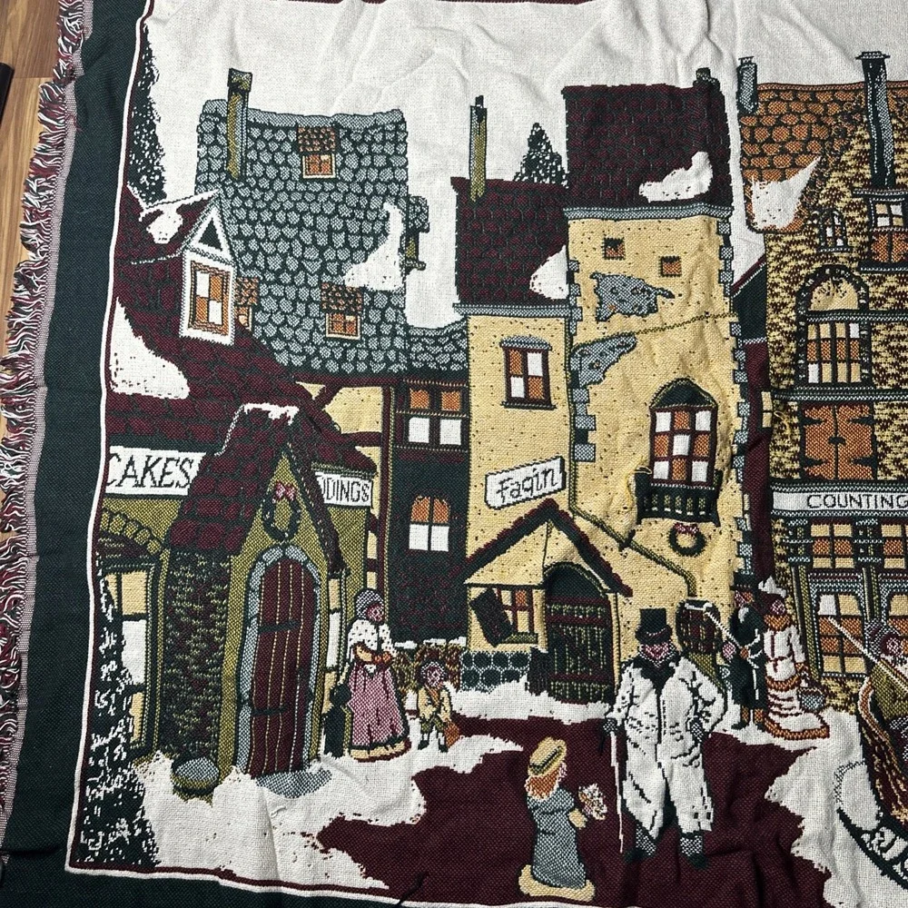 Department 56 Dickens Village Woven Throw Blanket 1st in Series Goodwin Weavers